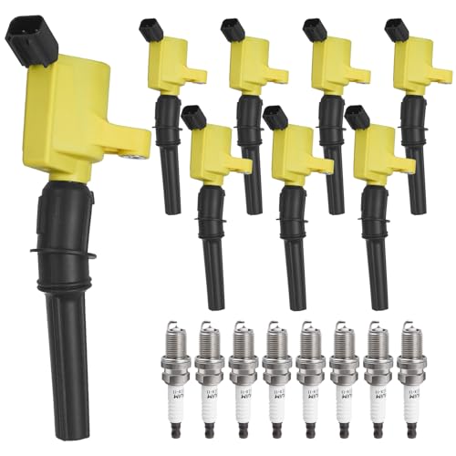 NPAUTO Ignition Coil Pack Spark Plugs Compatible with Ford 4.6L 5.4L V8 F-150 F-250 Expedition Crown Victoria Mustang Lincoln Town Car Mercury Explorer E-150 E-250 1997 1998 1999 2000 2001 2002 2003, DG508 - Image 1