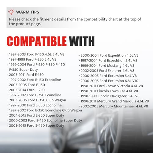 NPAUTO Ignition Coil Pack Spark Plugs Compatible with Ford 4.6L 5.4L V8 F-150 F-250 Expedition Crown Victoria Mustang Lincoln Town Car Mercury Explorer E-150 E-250 1997 1998 1999 2000 2001 2002 2003, DG508 - Image 3