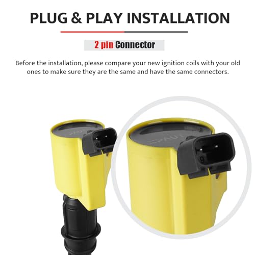 NPAUTO Ignition Coil Pack Spark Plugs Compatible with Ford 4.6L 5.4L V8 F-150 F-250 Expedition Crown Victoria Mustang Lincoln Town Car Mercury Explorer E-150 E-250 1997 1998 1999 2000 2001 2002 2003, DG508 - Image 4