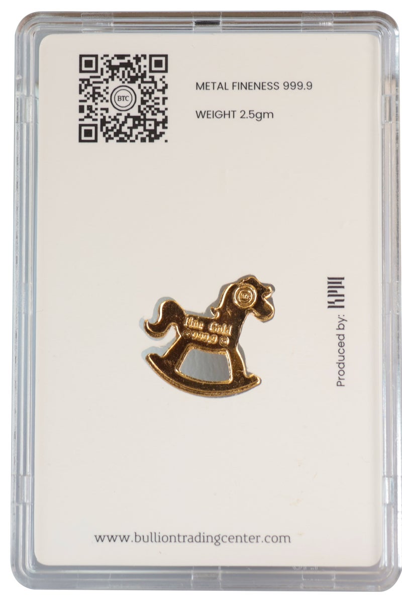 بي تي سي سبيكة ذهب شكل حصان عيار 24 بوزن 2.5 غرام - Image 2