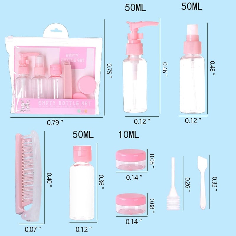 Refillable Travel Kit (6 Piece Trip Organizer Set) - Includes Pump, 2 Bottles, 1 Pack, 2 Cream Bottles, Plus Stylish Bag - Generic - Image 1