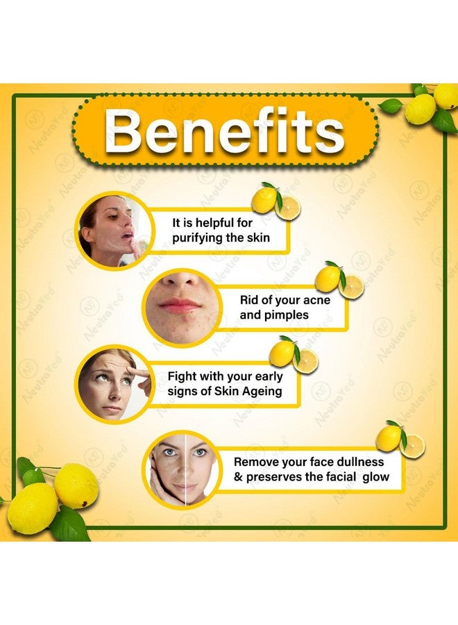 NeutraVed Lemon Peel Powder - 200g | Natural Vitamin C Skin Cleanse | for Face Pack, Face Mask and Hair Care - 200 Grams - Image 4
