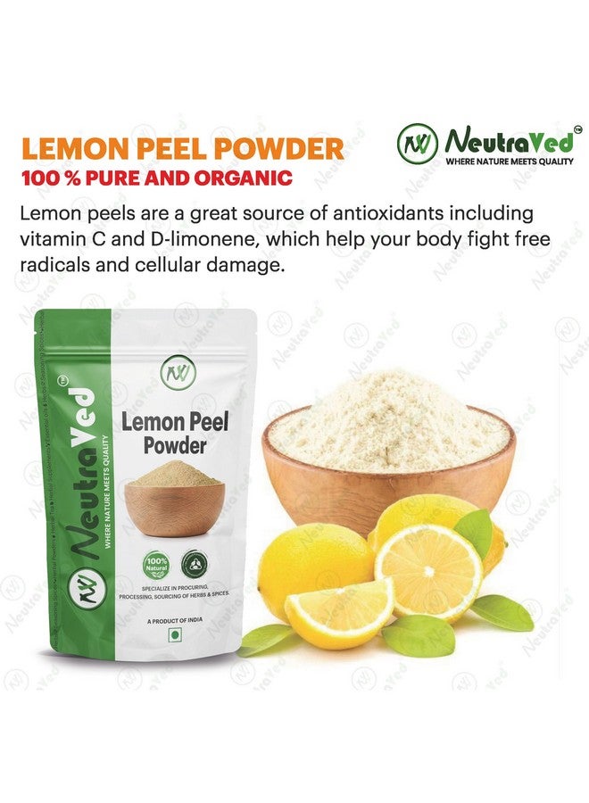 NeutraVed Lemon Peel Powder - 200g | Natural Vitamin C Skin Cleanse | for Face Pack, Face Mask and Hair Care - 200 Grams - Image 2
