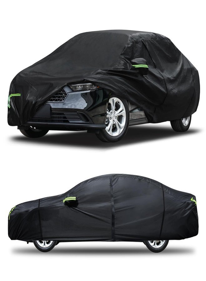 Qualencey Car Cover Custom Fit for Honda Accord 2001-2025,Toyota Camry 1996-2025,6 Layers Truck Cover Waterproof All Weather for Automobiles,Outdoor Full Exterior Cover,Rain, Sun, Wind Protection,Black - Image 1