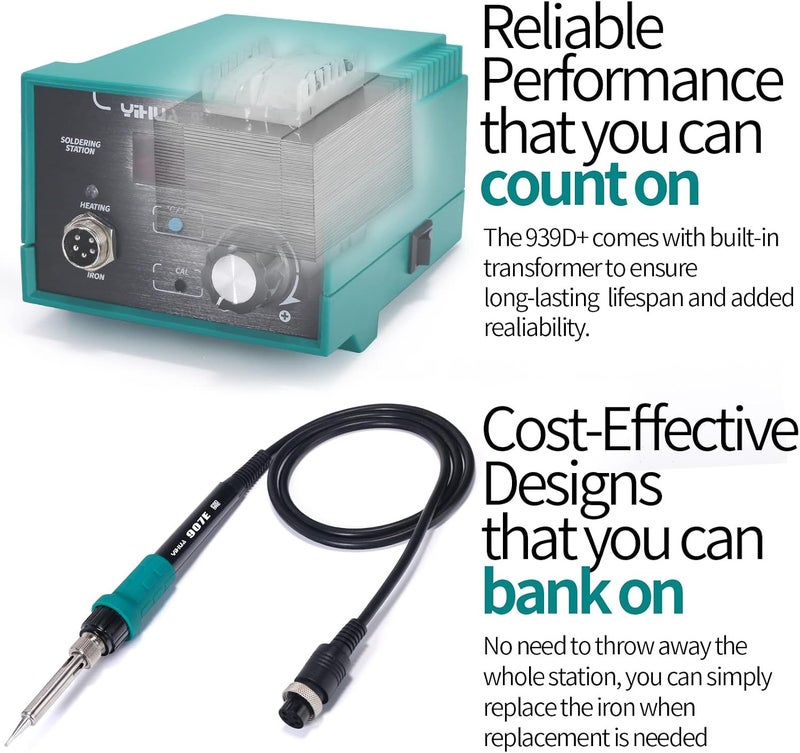 YIHUA 939D+ Digital Soldering Station with Precision Heat Control (392°F to 896°F) - Image 3