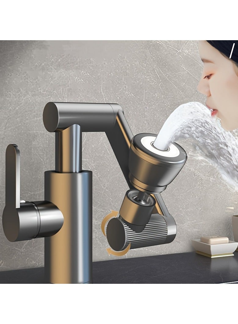 AROAQ Mechanical Arm Faucet with a Plastic Shell And Stainless Steel Body Featuring Three Water Flow Modes, Equipped with Two Inlet Pipes, Capable of 360-Degree Rotation - Image 4