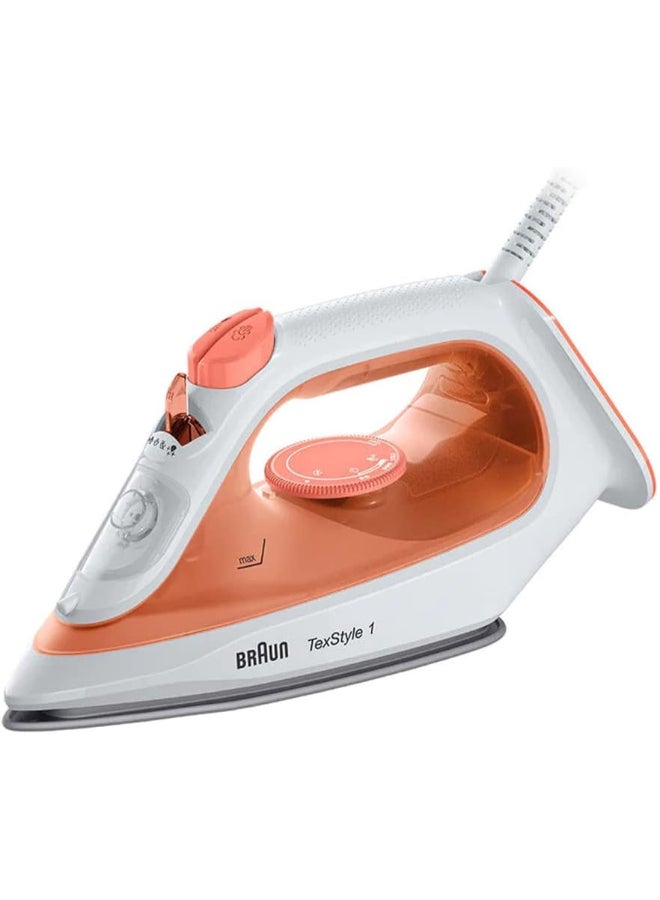 BRAUN Steam Iron, 1900W, 120g Steam Shot per Minute, Non Stick Soleplate, Self Clean, 50% Energy Saving 220 ml 1900 W SI1009OR Orange/White - Image 1