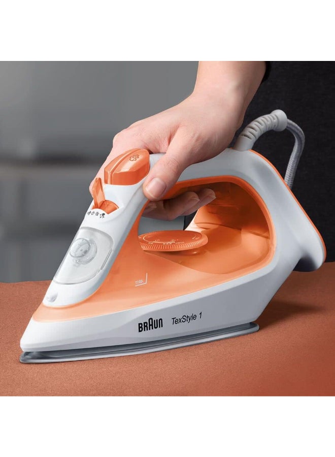 BRAUN Steam Iron, 1900W, 120g Steam Shot per Minute, Non Stick Soleplate, Self Clean, 50% Energy Saving 220 ml 1900 W SI1009OR Orange/White - Image 4