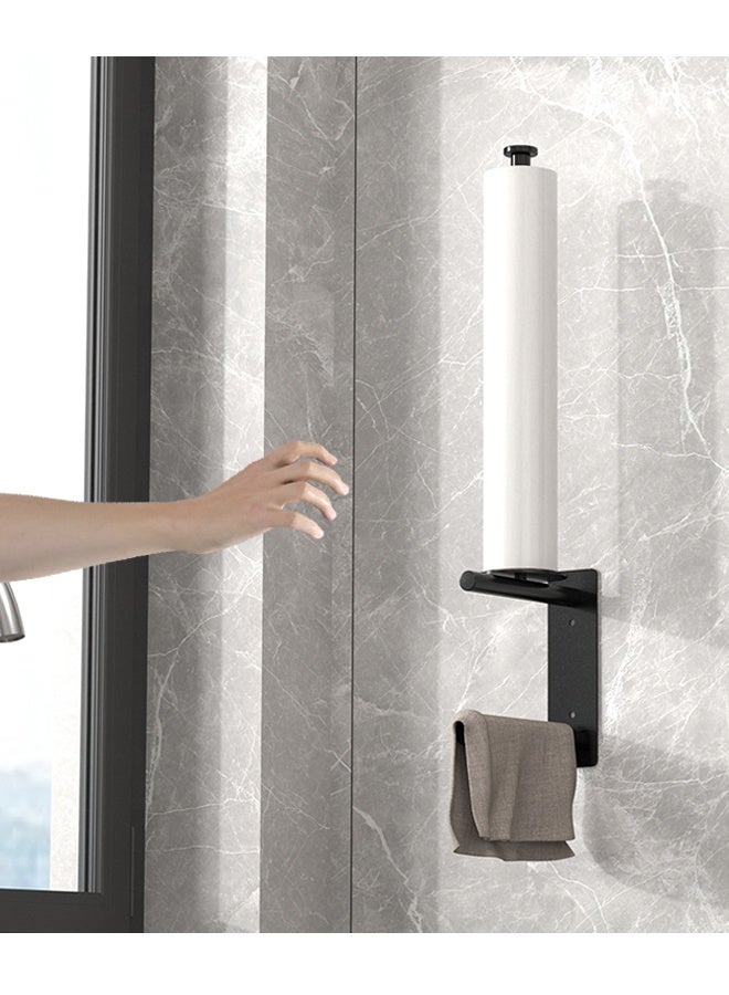 هومستر حامل ورق المرحاض الحديث في الحمام - موزع لفة التخزين المثبتة على الجدار للحمام - منظم الأنسجة اللاصق الذاتي أو المسمار لتوفير المساحة - Image 4