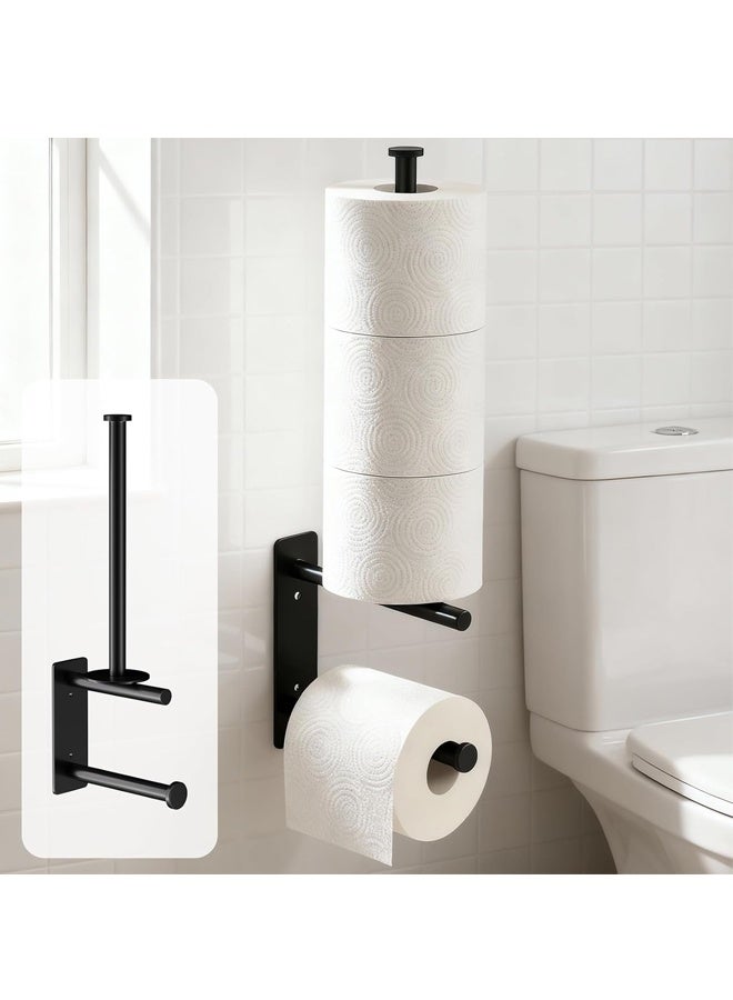 هومستر حامل ورق المرحاض الحديث في الحمام - موزع لفة التخزين المثبتة على الجدار للحمام - منظم الأنسجة اللاصق الذاتي أو المسمار لتوفير المساحة - Image 1