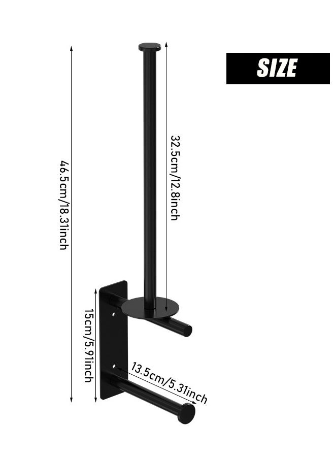 هومستر حامل ورق المرحاض الحديث في الحمام - موزع لفة التخزين المثبتة على الجدار للحمام - منظم الأنسجة اللاصق الذاتي أو المسمار لتوفير المساحة - Image 5