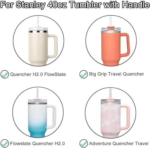 Rimoleur Replacement 40 oz Tumbler Lid Compatible with Stanley Cup, Dustproof Spill Proof Splash Resistant Tumbler Covers Fit for Stanley Tumbler and More Coffee Mugs,Pack of 1 (Hot pink) - Image 4