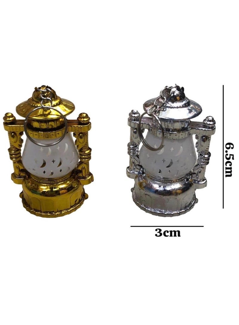 مجموعة فوانيس زخرفية، 28 قطعة، بلمسة نهائية ذهبية وفضية، تصميم تقليدي لعيد الحق ليلة وليلة ورمضان - Image 2