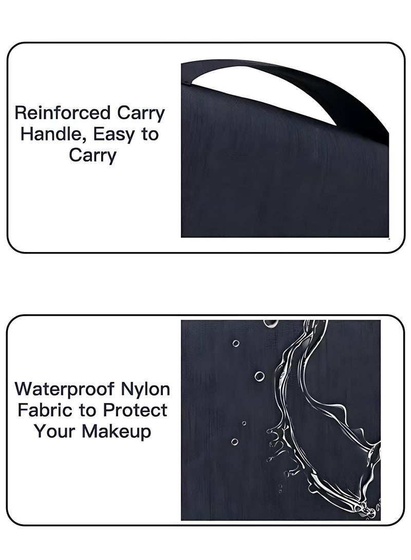 أوجا حقيبة مستحضرات التجميل المعلقة للسفر للرجال والنساء - مجموعة منظم أدوات التجميل ومستحضرات النظافة، حقيبة مستحضرات تجميل متعددة الوظائف مقاومة للماء مع خطاطيف للسفر - Image 3