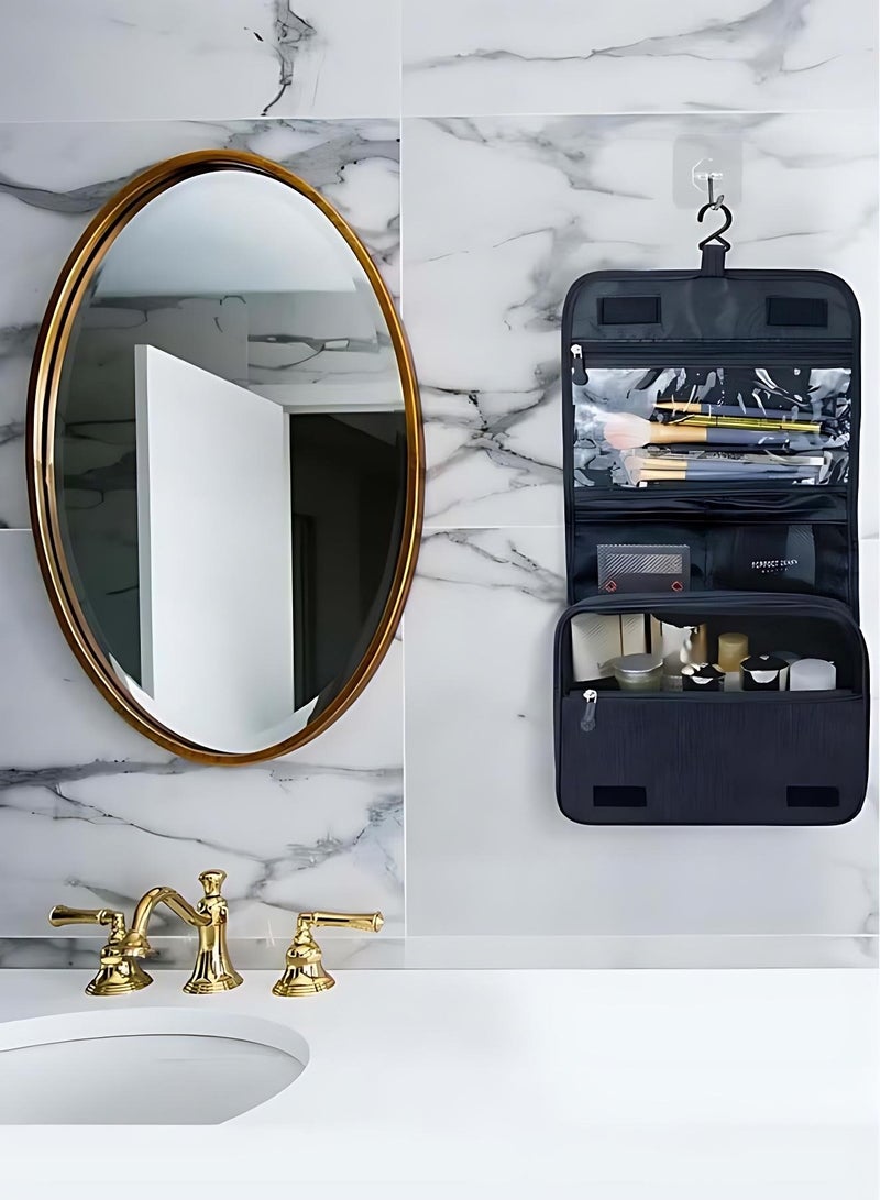 أوجا حقيبة مستحضرات التجميل المعلقة للسفر للرجال والنساء - مجموعة منظم أدوات التجميل ومستحضرات النظافة، حقيبة مستحضرات تجميل متعددة الوظائف مقاومة للماء مع خطاطيف للسفر - Image 5