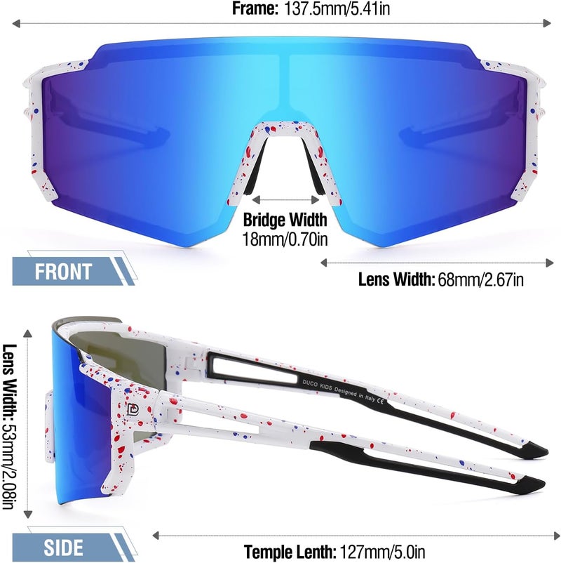 Duco Flexible use switching Polarized Kids Sunglasses Youth Sports Cycling Shades Lightweight Frame UV400 Child Boys Girls Baseball SunGlasses DK310 Fine detail - Image 2