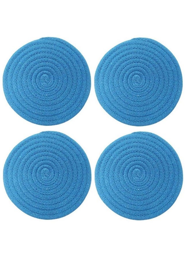 STAR WORK STAR WORK- Set of 3 Potholders for Dining Table, 8 Inch Trivets Set Cotton Thread Weave, Hot Pot Holders Stylish Coasters for Farmhouse Decor, Hot Pads Thermal (AQUA BLUE) - Image 2