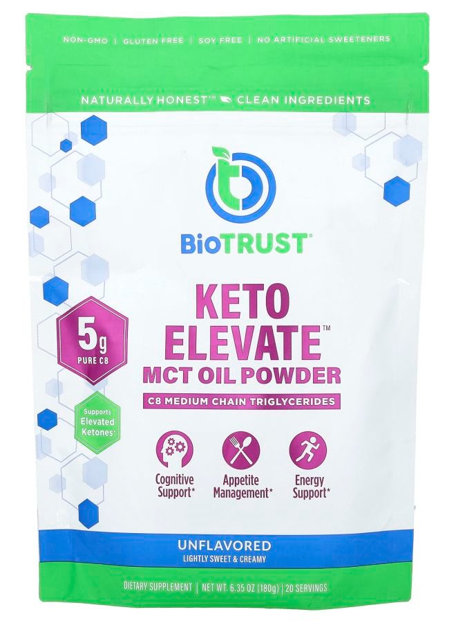 BioTrust Keto Elevate™ MCT Oil Powder Unflavored 6.35 oz (180 g) - Image 1