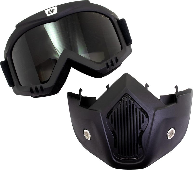Birdz Eyewear Skylark Motorcycle Goggles with Removable Face Mask - Image 4