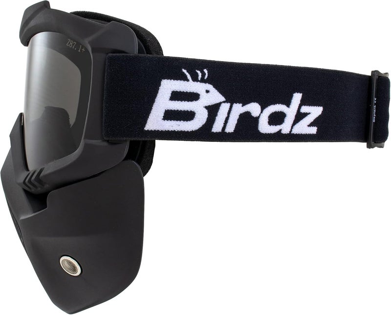 Birdz Eyewear Skylark Motorcycle Goggles with Removable Face Mask - Image 2