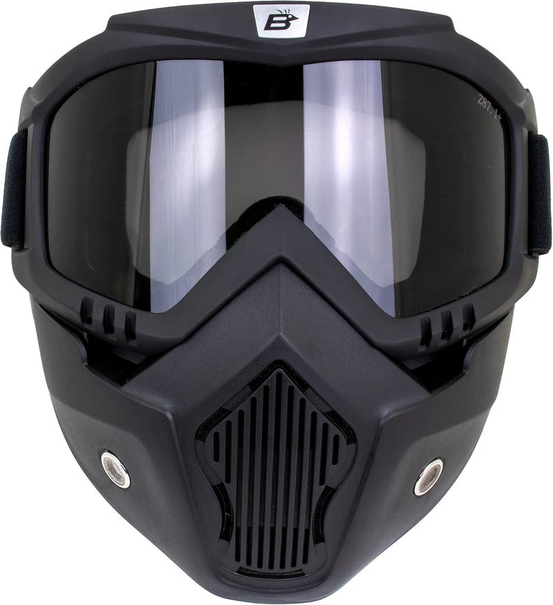 Birdz Eyewear Skylark Motorcycle Goggles with Removable Face Mask - Image 1