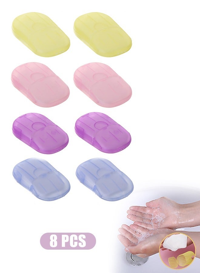 8 Pcs Soap Flakes Hand Soap Sheets, Mini Portable Antibacterial Soap Sheets the Box, Disposable Travel Scented Bath Slice Sheet Foaming Paper Soap Confetti Slide Flakes (Colorful) - Image 1