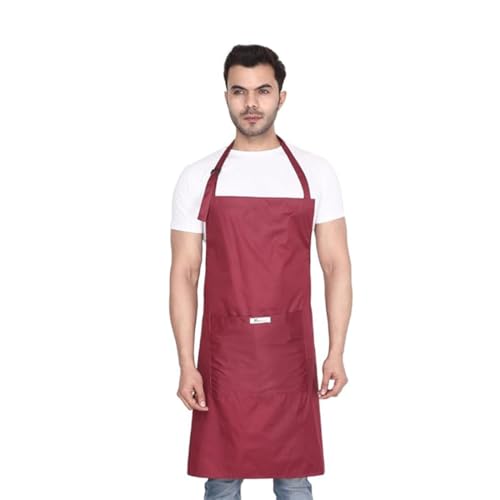 MAKSTILE Waterproof & Dustproof Apron For Dishwashing, Cooking, Dog Grooming, Gardening, Car Wash, Lab, Restaurant & Industrial Use | Unisex| Maroon | Pack Of 1 - Image 1