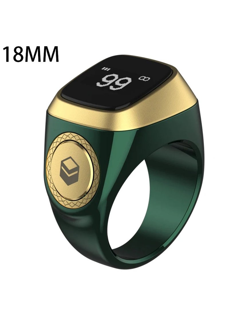 Smart Tasbih Plastic Zikr Lite Ring Green 18MM - Image 1