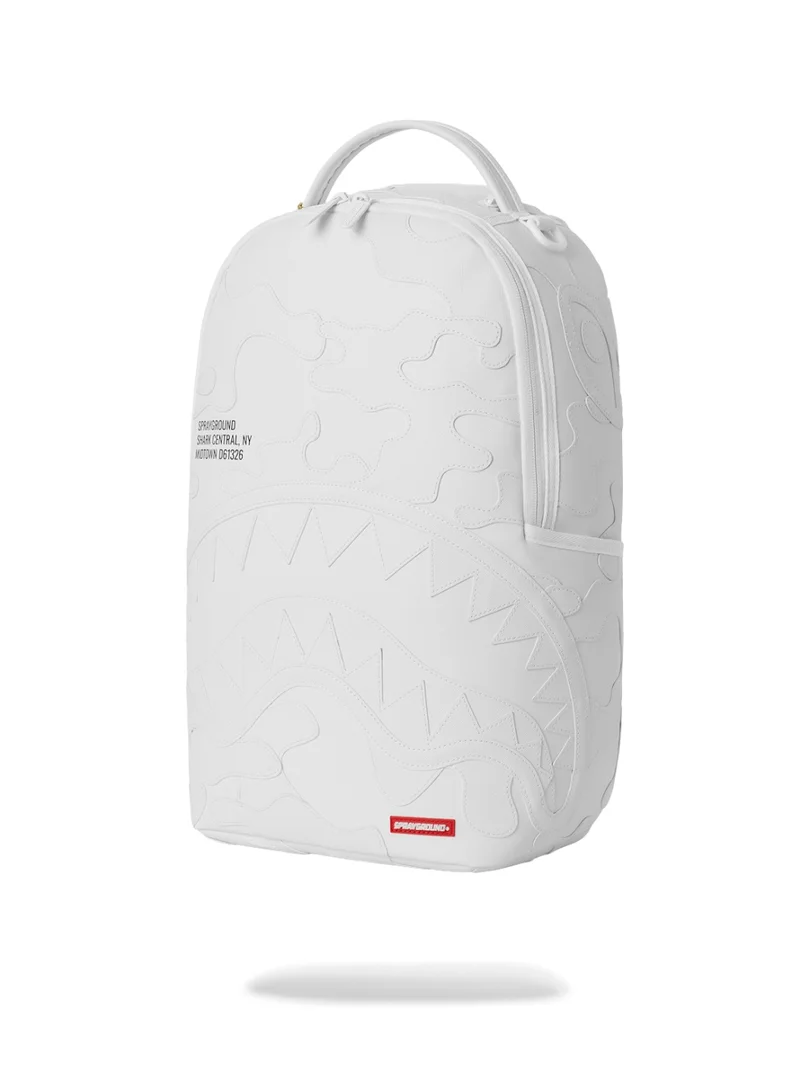Sprayground  SHARK CENTRAL CAMO CUT SHARK WHITE DLXSV BACKPACK  | Best Price UAE