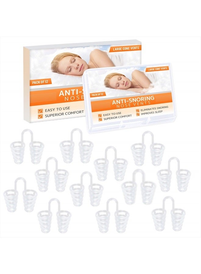 Mobi Lock Nose Vent Sinus Relief Dilator (Pack of 12 Large Size) Hard Silicone Vents - A Simple Solution for Nasal Snorers - Reusable Snoring Device to Enjoy a Peaceful Night's Sleep - by Mobi Lock - Image 1