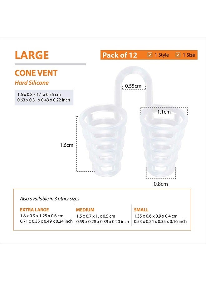 Mobi Lock Nose Vent Sinus Relief Dilator (Pack of 12 Large Size) Hard Silicone Vents - A Simple Solution for Nasal Snorers - Reusable Snoring Device to Enjoy a Peaceful Night's Sleep - by Mobi Lock - Image 4