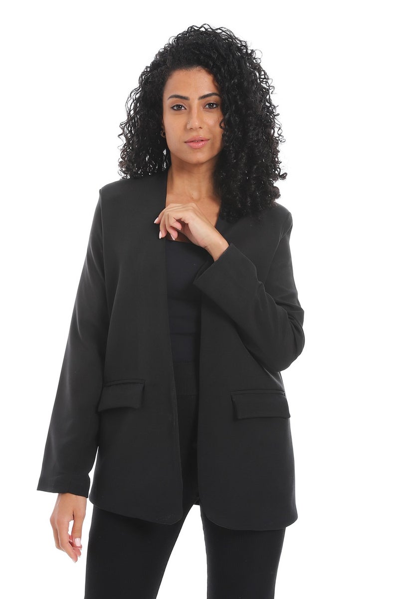 Andora Slip On Long Sleeves Plain Blazer _ Black - Image 1
