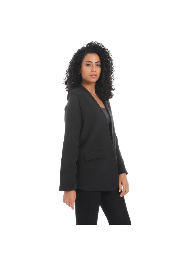 Andora Slip On Long Sleeves Plain Blazer _ Black - Image 4