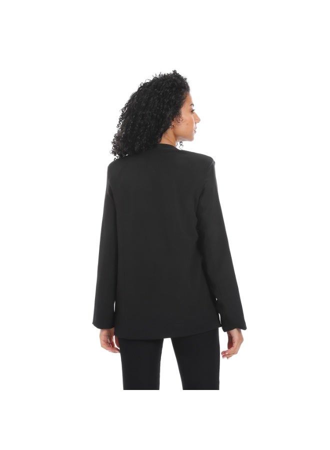Andora Slip On Long Sleeves Plain Blazer _ Black - Image 2