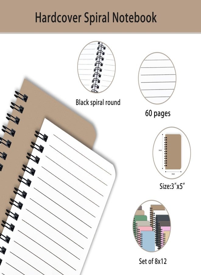 KTOJOY 8 Pack Spiral Notebook Small Pocket Notebook 3x5 Spiral Notepads With Lined Pages, Small Top Spiral Notebook Little Mini Memo Steno Note Pads for Outdoor Home Office College School - Image 2