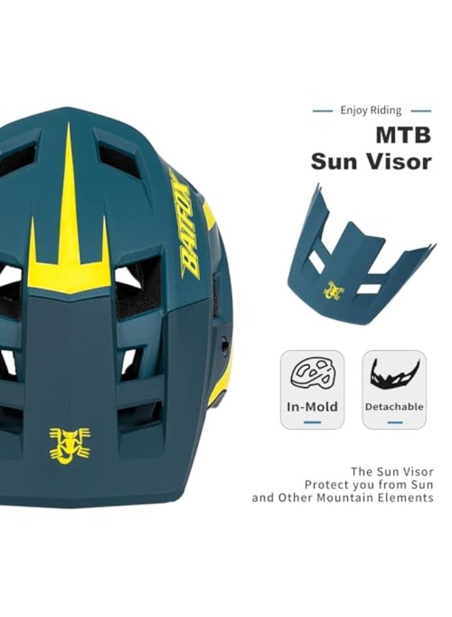 BATFOX Bike Helmet,Mountain Bike Helmet Helmets for Men Women Adults Youth (Dark Green, L(56-60CM)) - Image 3