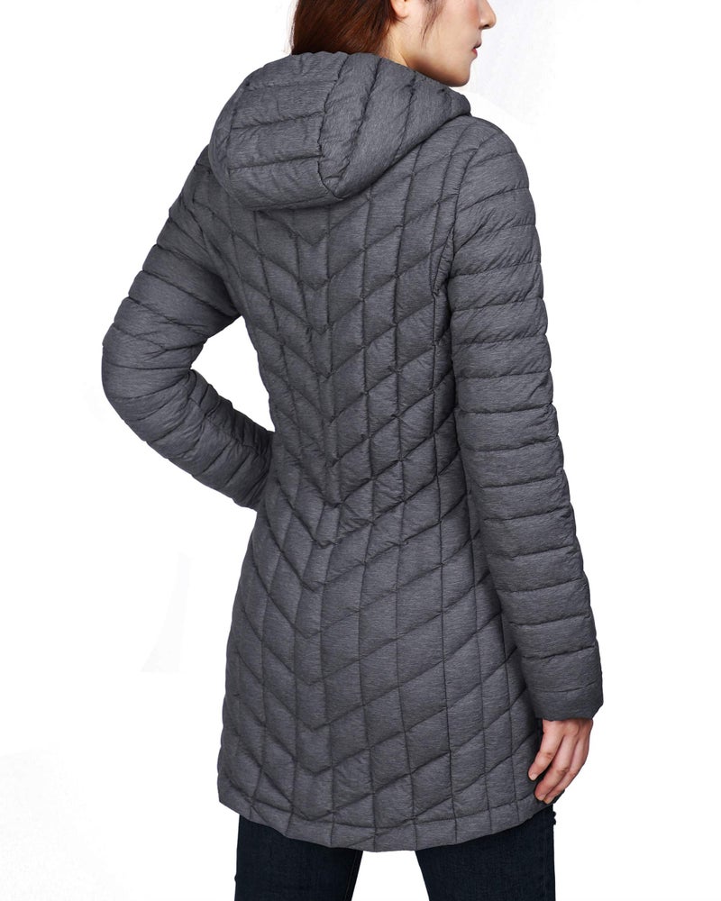 Outdoor Ventures Women's Lightweight Warm Winter Long Puffer Coat with Hood-L,32" - Image 2