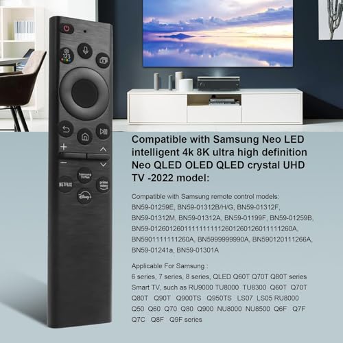 Tendodo BN59-01385A Solar Voice Remote Replacement for Samsung Frame TV Remote with Bluetooth Rechargeable Solar Cell, Compatible with Samsung TVs 2021-2023 Frame Serif Crystal UHD Neo QLED OLED TVs - Image 2
