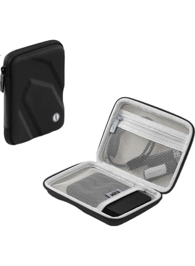 BUBM Bubm Portable Hard Drive Case, 2.5-Inch Universal Data Cable Storage Box, Usb Drive And Phone Charger Protective Cover, Digital Accessory Shockproof Case, Bm010D1011-A, Black - Image 1