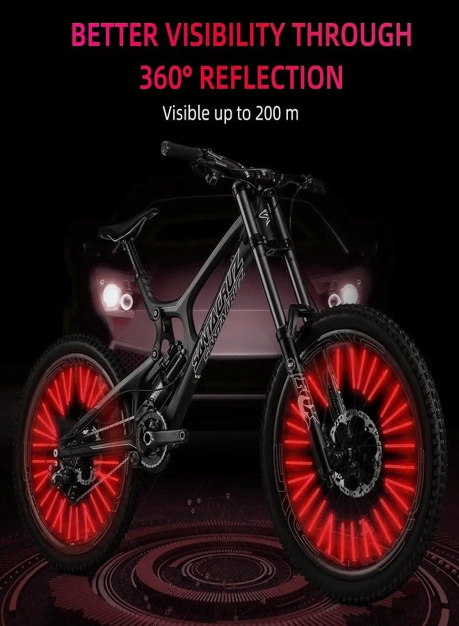 Alexvyan 12 pcs Red Spoke Wheel Reflectors Bicycle, 7.5 x 0.5cm Bicycle Spokes Sticks with 360° Visibility Bicycle Spokes Reflectors Clips Bicycle Reflectors Cycling Accessories Mountain Bike - Image 2