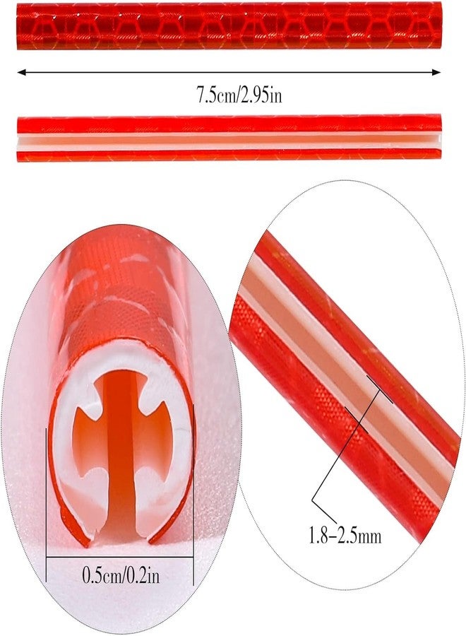 Alexvyan 12 pcs Red Spoke Wheel Reflectors Bicycle, 7.5 x 0.5cm Bicycle Spokes Sticks with 360° Visibility Bicycle Spokes Reflectors Clips Bicycle Reflectors Cycling Accessories Mountain Bike - Image 4
