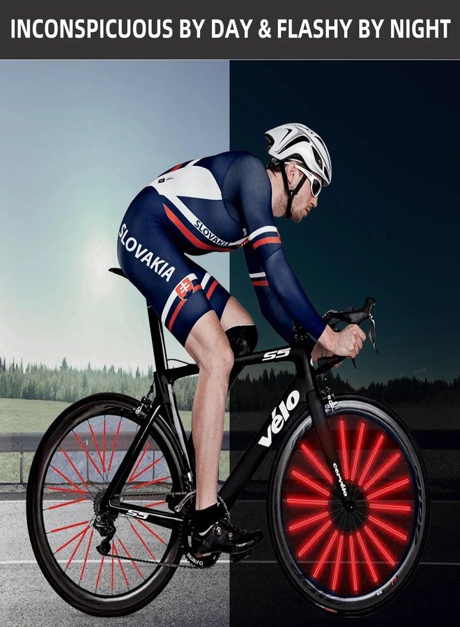 Alexvyan 12 pcs Red Spoke Wheel Reflectors Bicycle, 7.5 x 0.5cm Bicycle Spokes Sticks with 360° Visibility Bicycle Spokes Reflectors Clips Bicycle Reflectors Cycling Accessories Mountain Bike - Image 3