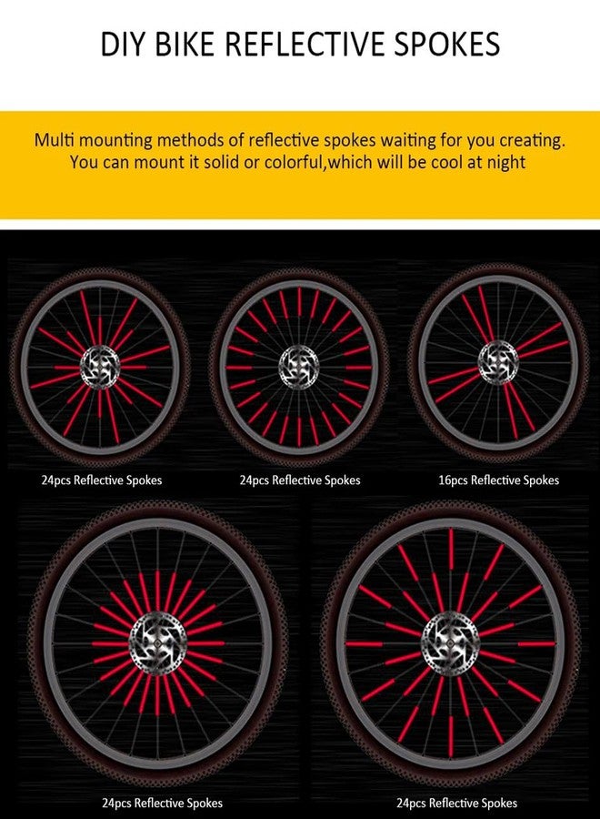 Alexvyan 12 pcs Red Spoke Wheel Reflectors Bicycle, 7.5 x 0.5cm Bicycle Spokes Sticks with 360° Visibility Bicycle Spokes Reflectors Clips Bicycle Reflectors Cycling Accessories Mountain Bike - Image 5