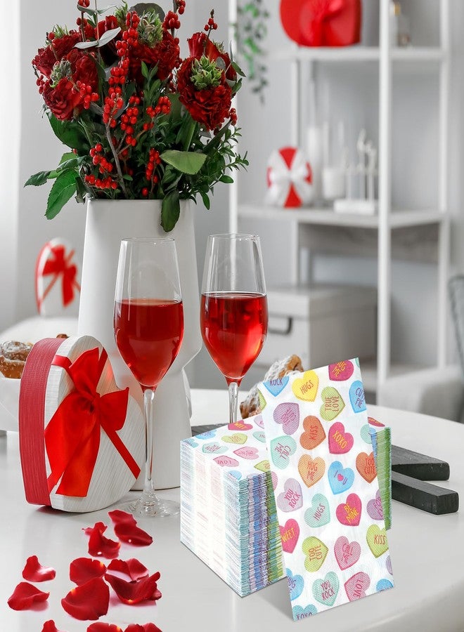 Pascliyna 100Pcs Valentine’s Day Paper Napkins, Colorful Disposable Love Heart Napkins, Valentines Decorative Paper Guest Towels for Wedding Engagement Anniversary Home Bathroom Party Supplies - Image 5