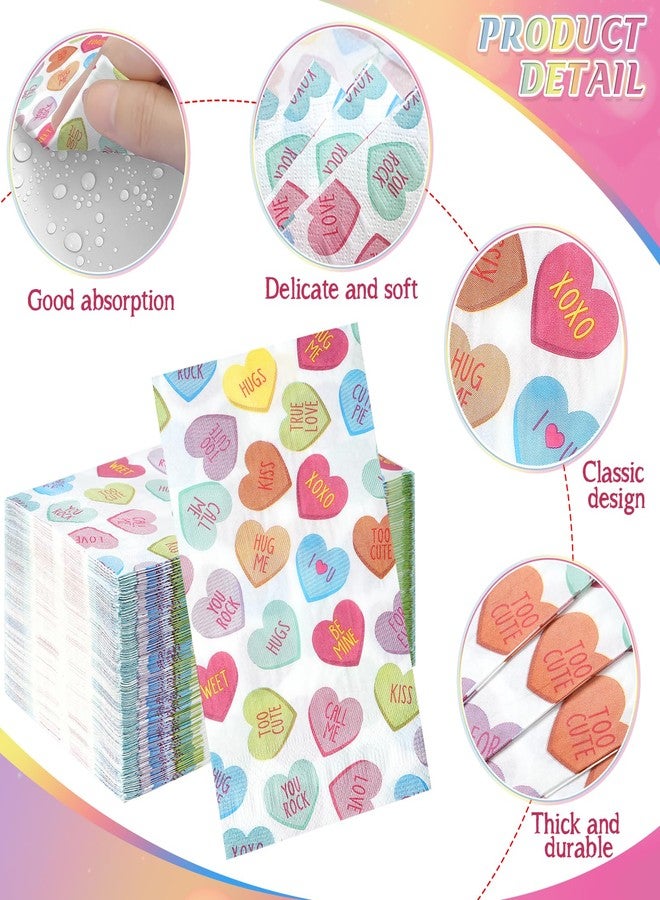Pascliyna 100Pcs Valentine’s Day Paper Napkins, Colorful Disposable Love Heart Napkins, Valentines Decorative Paper Guest Towels for Wedding Engagement Anniversary Home Bathroom Party Supplies - Image 3