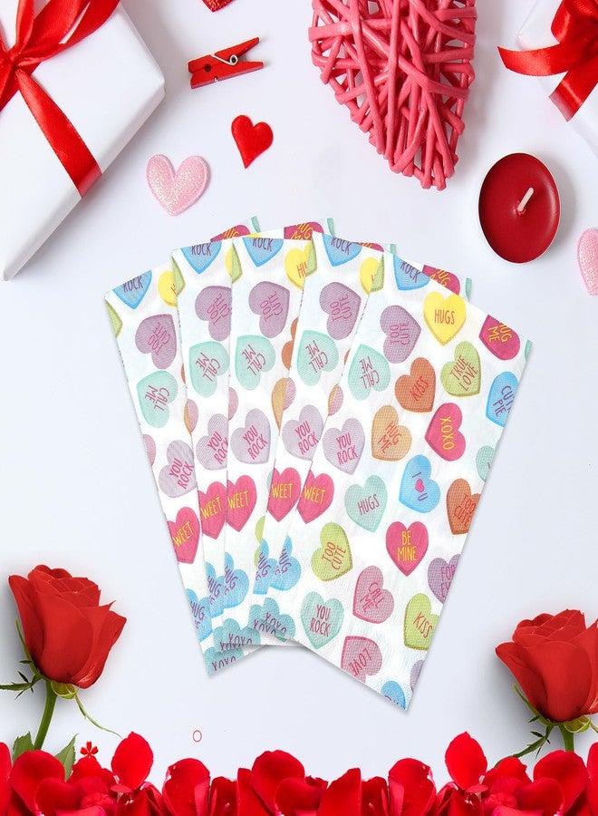 Pascliyna 100Pcs Valentine’s Day Paper Napkins, Colorful Disposable Love Heart Napkins, Valentines Decorative Paper Guest Towels for Wedding Engagement Anniversary Home Bathroom Party Supplies - Image 4