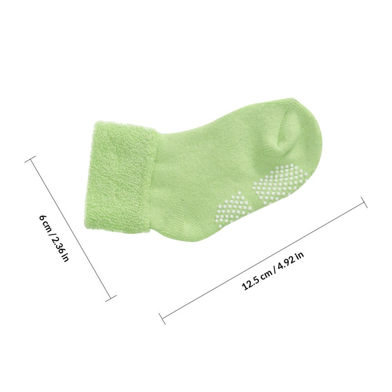 Baby Socks for Boys and Girls Autumn and Winter Newborn Cotton Thickening Loose Mouth Children Socks Size for 1-3 Years Old ( Green) - Image 4