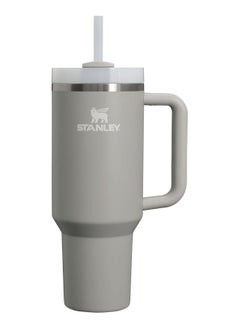 Quencher H2.0 FlowState™ Tumbler 40 OZ – Vacuum Insulated Stainless Steel Water Bottle with Reusable Straw, Handle, and Leak-Resistant Lid – Keeps Drinks Cold 11H/Iced 48H – Dishwasher Safe Travel Mug – Ash Color