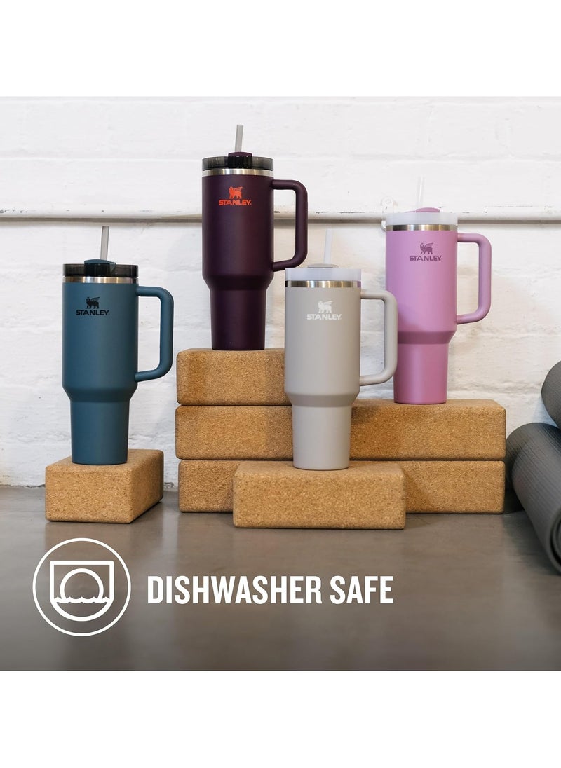 Stanley - Quencher H2.0 FlowState™ Tumbler 40 OZ – Vacuum Insulated Stainless Steel Water Bottle with Reusable Straw, Handle, and Leak-Resistant Lid – Keeps Drinks Cold 11H/Iced 48H – Dishwasher Safe Travel Mug – Ash Color - Image 1
