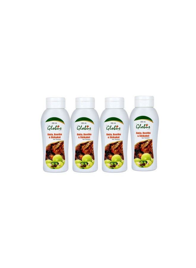 Globus Remedies Amla Reetha Shikakai Hair Shampoo 200 Ml (Pack Of 4) - Image 1